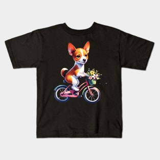 Basenji Puppy Biking Kids T-Shirt